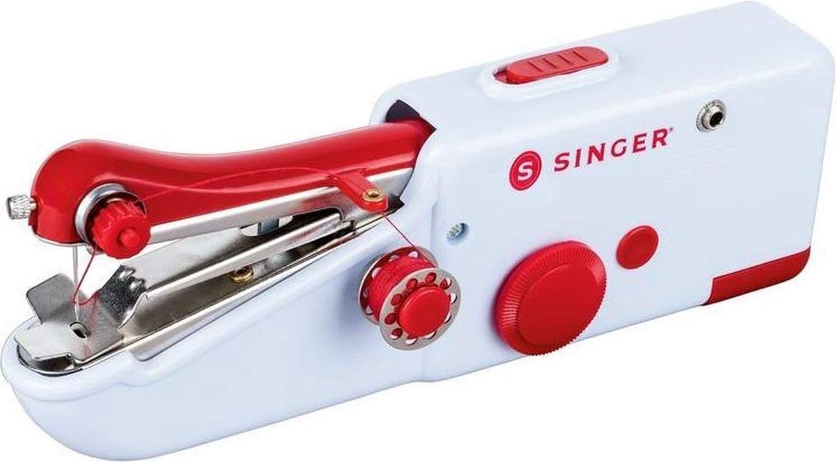 SINGER Stitch Sew Quick Mini Mechanical Sewing Machine AA Battery White