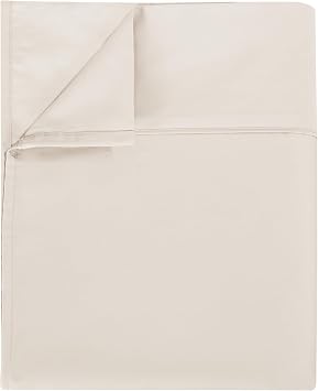 Good Sleep Bedding Queen Size Flat Sheet Only - Hotel Style 100% Egyptian Cotton Sheet, Soft & Breathable, Sateen Weave 800 Thread Count Queen Flat Sheet - Cream