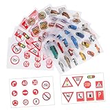 Klare bilder: der druck sorgt dafür, dass die farben und die bilder klar sind, was diese aufkleber zu einer großartigen wahl für liebhaber von straßenmodellen, autoaufklebern und straßenschilddekor macht