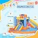 Outsunny Inflatable Water Slide, Kids Bounce House Water Park with Pool, Climbing Wall, Water Cannon, Dual Slides, Trampoline, 5-in-1 Bouncy Castle with Air Blower for Outdoor Indoor Backyard Fun