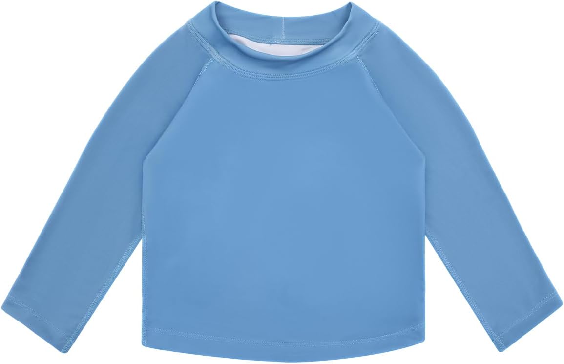 babygoal UPF 50+ Long Sleeve Rash Guard, UV Protection Swim Shirt, Toddler Swimwear for Boys Girls Beach Pool Swimming
