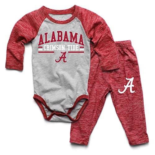 Image of Wes and Willy Baby Sports Fan Alabama One Piece and Pant Set 6M