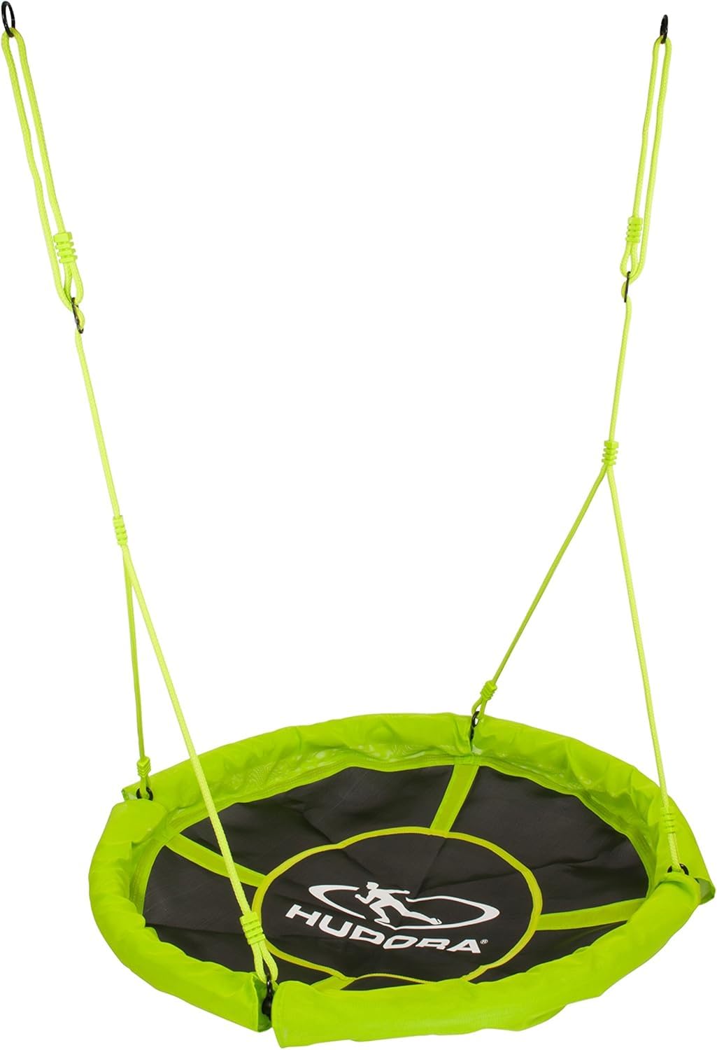 HUDORA Nestschaukel 110 cm - Baby/Kinder Schaukel Outdoor und Indoor - 100 kg Belastbarkeit - Grün - 72156 & Zelt für Nestschaukel 110 cm, 120 cm Cosy Castle - Garten-Schaukel, 72155, Lemon
