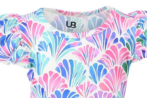 Image of Unique Baby Girls' Short Sleeve Everyday Printed Dresses for Kid and Toddler, Sizes 2T-12Y