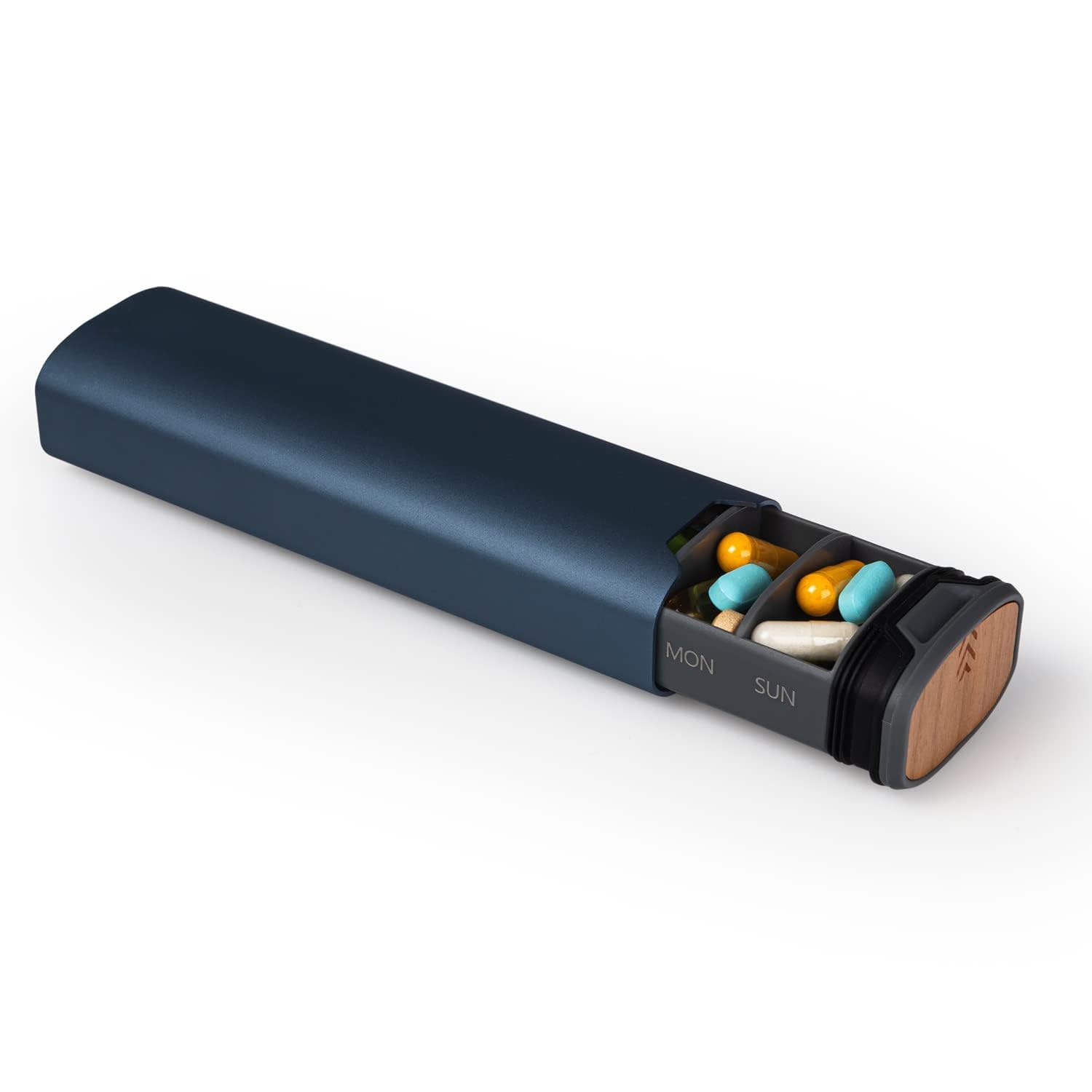Pilulier 7 Jours, pilulier de Voyage hebdomadaire pour suppléments, pilules, vitamines, Porte-Pilule de Grande capacité pour contenir des médicaments,Blue
