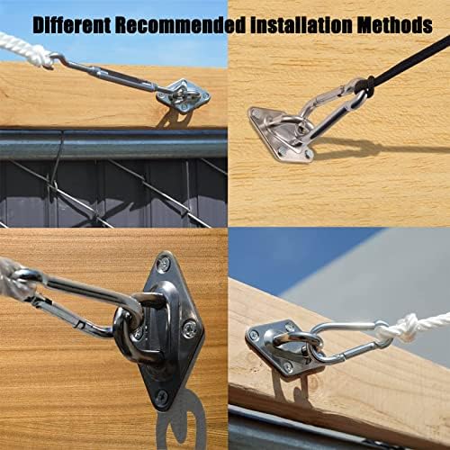 WAIZHIUA 32Pcs M6 Awning Attachment Set, Heavy Duty Sun Shade Sail Fixing Kit Stainless Steel Sun Sail Hardware Kit for Garden Rectangle Square Triangle Awning Canopy Sunscreen