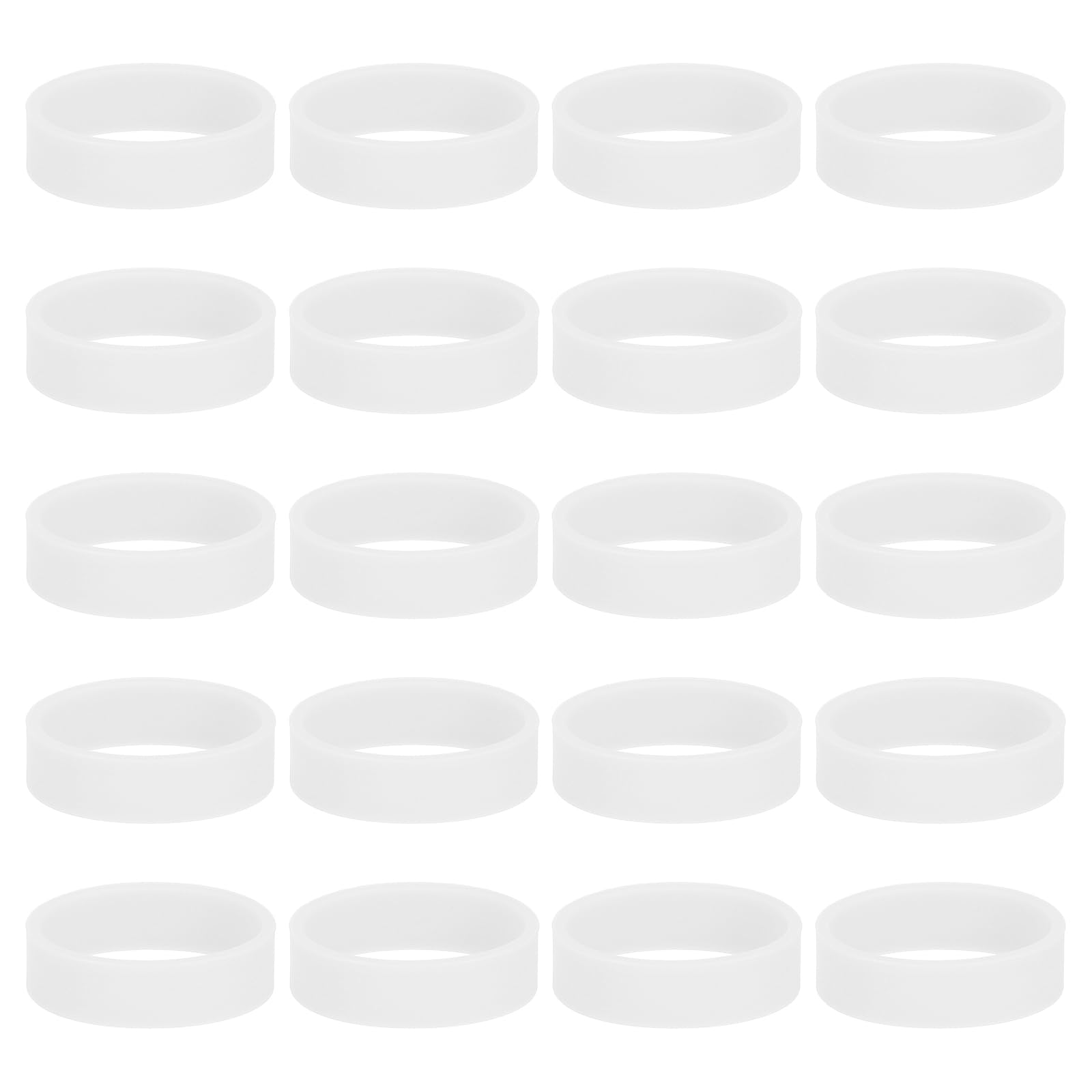 sourcing map 50Pcs Silicone Rubber Bands Non-Slip 1.22 Inch Flat Elastic Rubber Wrapping Bands for Books, Traps, Art, Cord Wraps, White