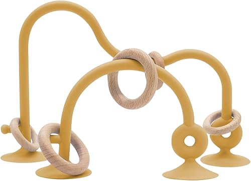 zeeloopbee Juguetes para silla alta con ventosas para niños pequeños con ventosa de silicona Montessori, juguetes educativos de dentición para bebés