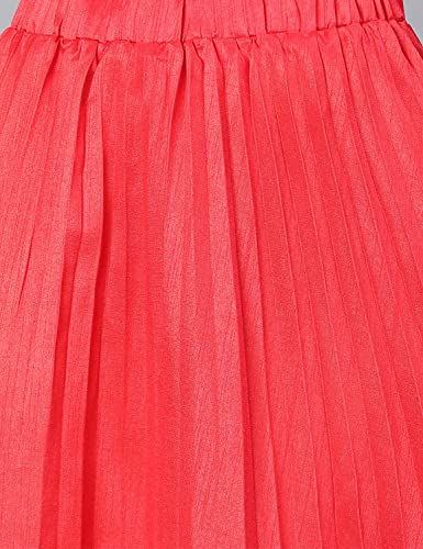Image of oxolloxo Women Red Dupion Silk Pleated & Elasticated Skirt
