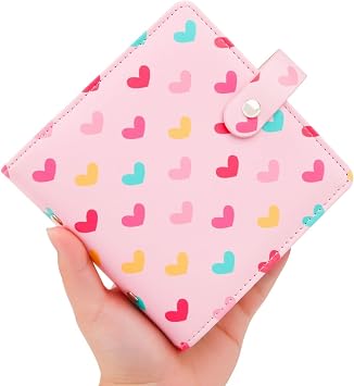 Ruibytree 112 Pockets Small Photo Album 2x3 for Fujifilm Instax Mini Series Instant Film, Polaroid Snap, Z2300, SocialMatic Instant Cameras & Zip Printer (Hearts Pink,1 Pack)