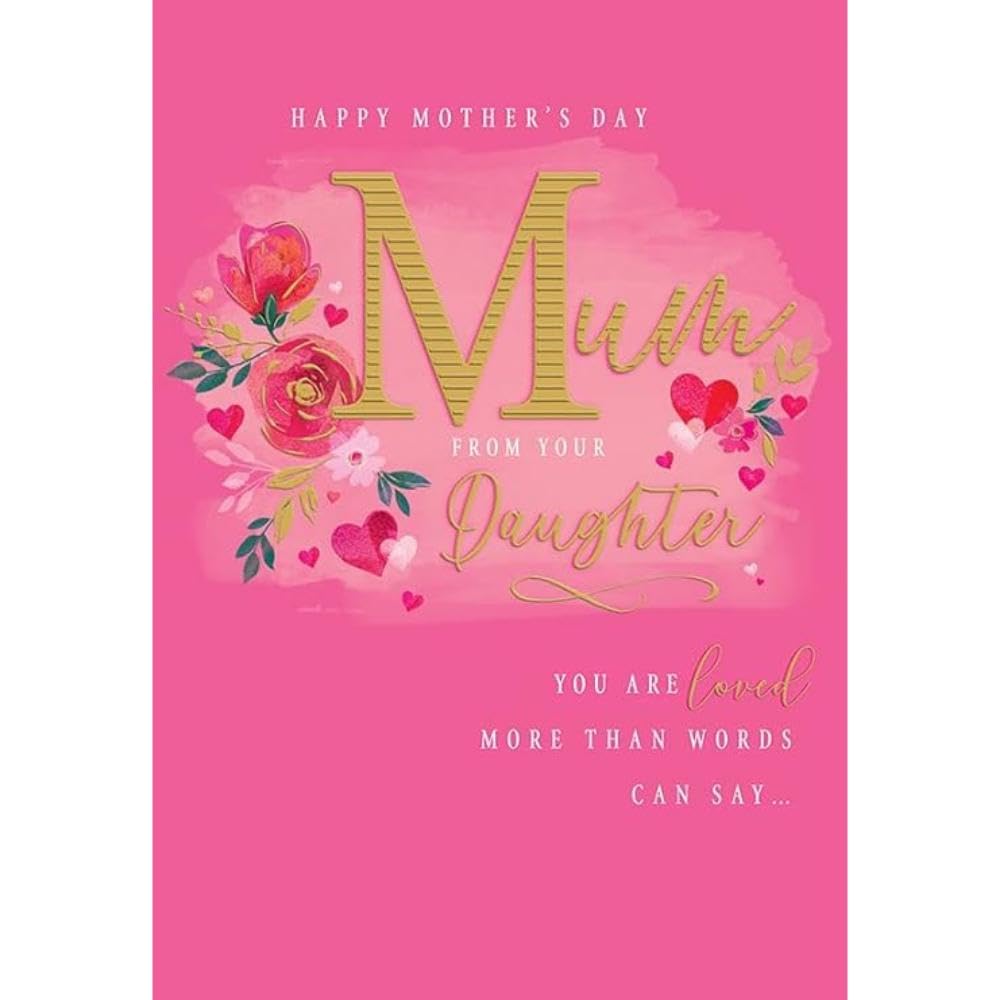 Piccadilly Greetings Mother's Day Card, Mum you are Best From Daughter - 9 x 6 inches