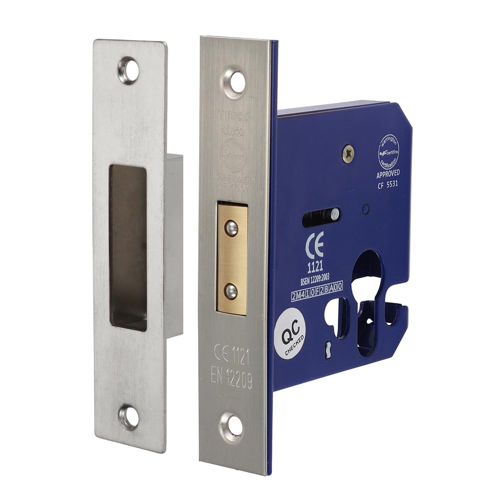 Timco Euro Deadlock Satin Nickel78mm from B&Q
