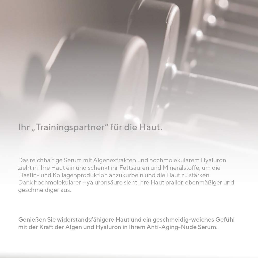 hyapur ® - NUDE Serum 15ml für glatte, gestärkte Haut und Anti-Aging mit Hyaluronsäure und Algenextrakten für Gesicht, Hals und Dekolleté - aus der Hyaluron Algen Serie