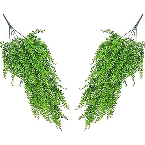 2 Piezas Plantas Colgantes Artificiales Hiedra Artificial Boston Helecho Planta Cover