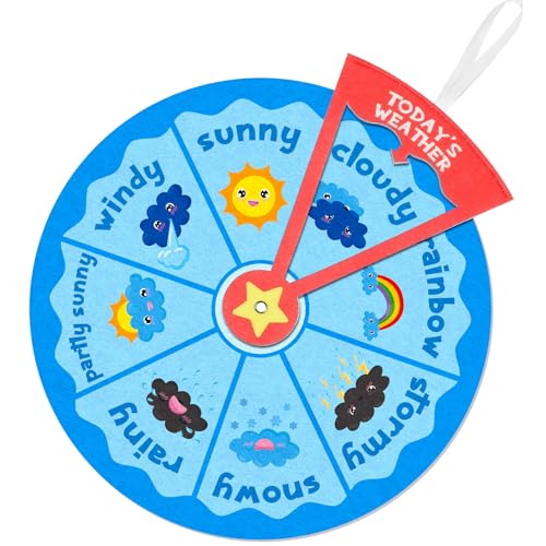 Marspark Weather Wheel, Educational and Learning Activities for Kids, Felt Preschool Learning Toys,...