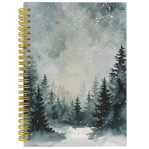 BESERH Winter Journal Gifts For Women, Winter Spiral Notebook, Christmas Tree Notebook, Spiral Notebook 5.5X8.3 With 164 Pages