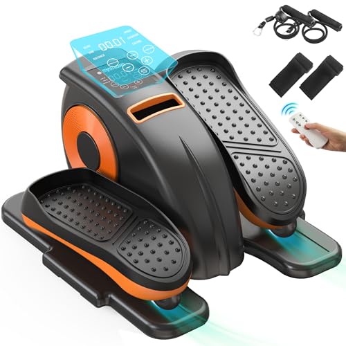 Under Desk Elliptical Machine, Ellipse Leg Exerciser as Seen on TV for Seniors with 12 Speeds, Mini Electric Seated Eclipse Exercise Training, Quiet & Portable Pedal Exerciser with Remote Control