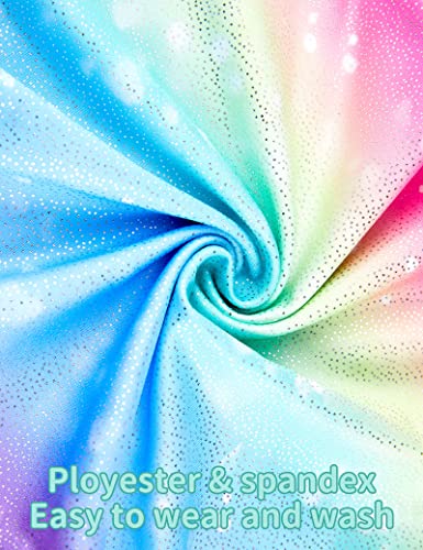 nymphperi 2 packs gymnastics leotard for girls sparkle biketards with shorts kids sleeveless unitard one-piece dancewear