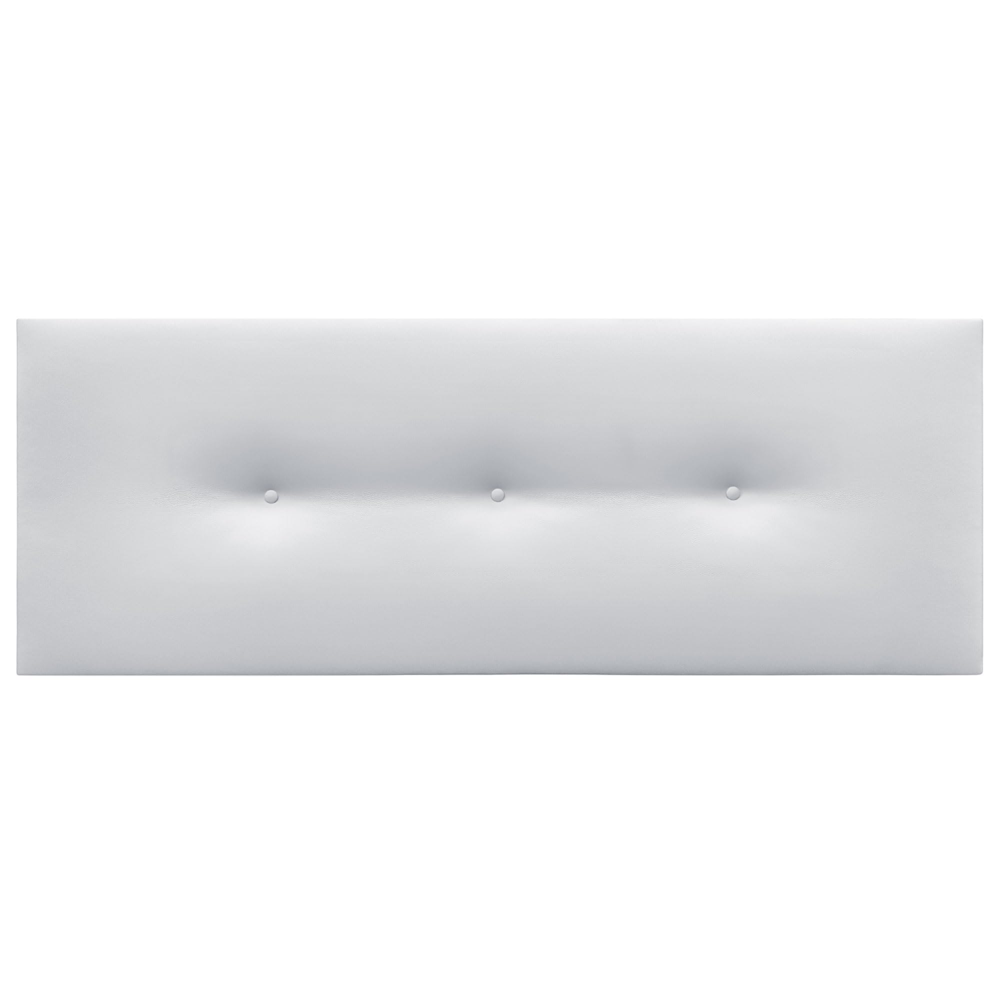 DHOME Kunstleder oder Acualine Stoff Kopfteil einfarbig mit Knöpfen gepolstert HIGH Range Luxus Bett Kopfteil Modernes Schlafzimmer Polsterung (Kuntsleder weiß, 145x50cm (Betten 120/135/140))