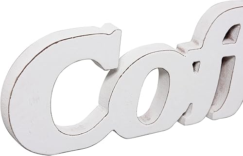 Miniatura 6 de Letrero rústico de café blanco envejecido para mesa de 14 pulgadas, letreros de granja para estación de café, letreros de madera para decoración del