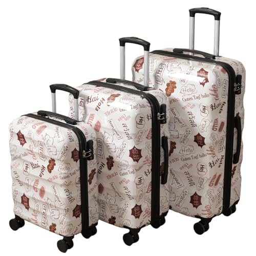 ALICUS 3-Piece Hardshell Luggage Set, PC+ABS Material, 20/24/28 Inch, TSA Lock, Spinner Wheels, Expandable Design for Travel (White)