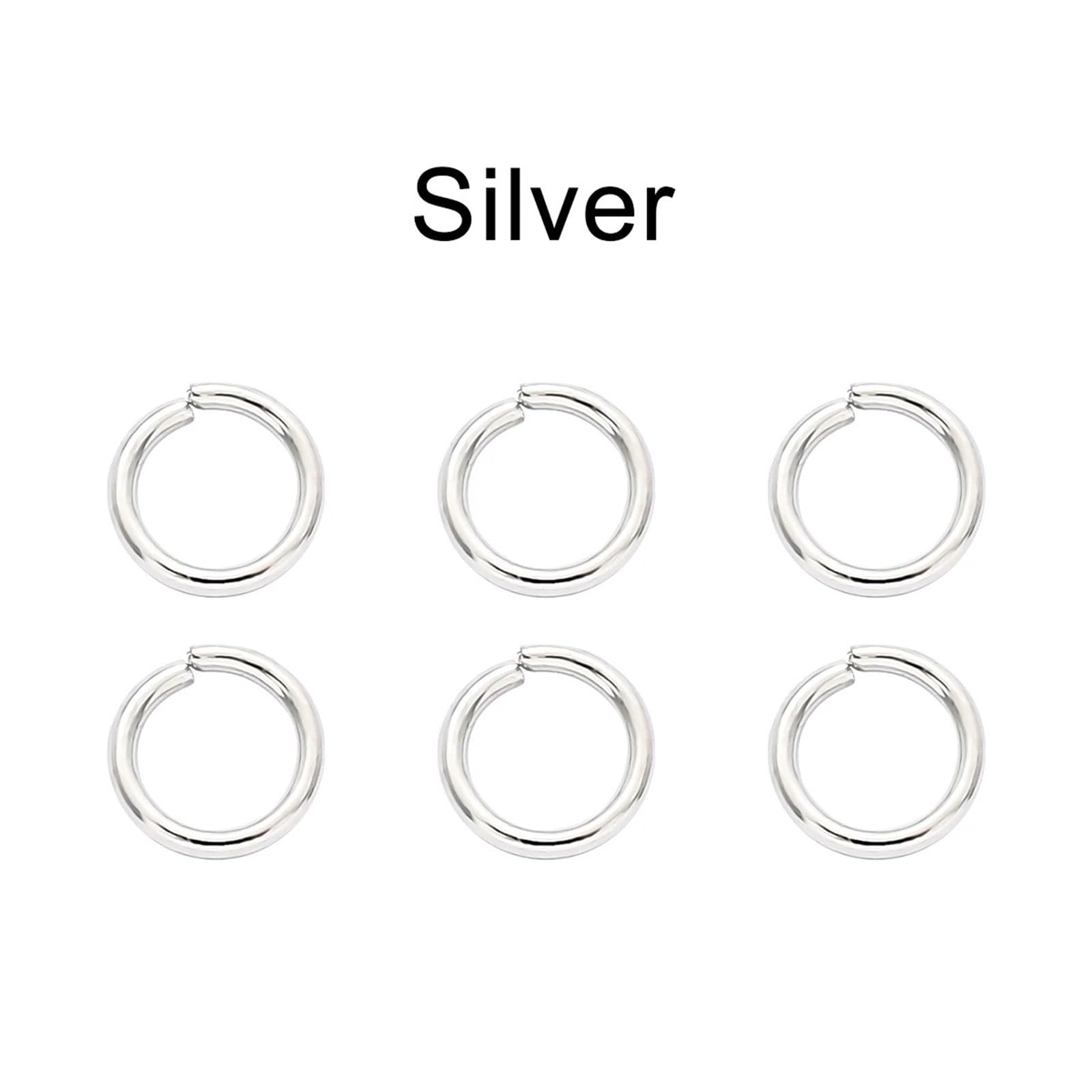 Offene Binderinge, offene Binderinge, Spaltringe für DIY-Schmuckherstellung, Zubehör (Silber, 0,8 x 7 mm, 2000 Stück)