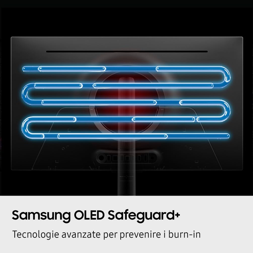 Samsung Monitor Gaming Odyssey OLED G60SF (S27FG602SU), Flat, 27'', 2560x1440 (QHD), 16:9, QD-OLED Glare Free, 500Hz, 0,03ms (GtG), Compatibilità G-Sync, HDMI, DP, Ingresso Audio, HAS, Pivot