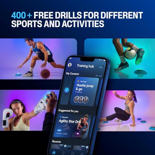 Image of BlazePod Soccer Reaction Training Kit - 4 Smart Light Pods for Speed, Ball Control & Game IQ - Football Reflex Training for Players & Coaches - App Access Included
