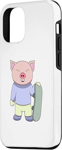 Miniatura 5 de iPhone 12 mini Pig Snowboarding Cute Ski Winter Sports Case