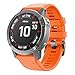 ANCOOL Compatible with Fenix 6X/7X Band 26mm Easy-fit Soft Silicone Watch Band Replacement for Fenix 5X/Fenix 5X Plus/Fenix 3/Fenix 6X Pro/Descent Descent MK2i Smartwatches (Orange)