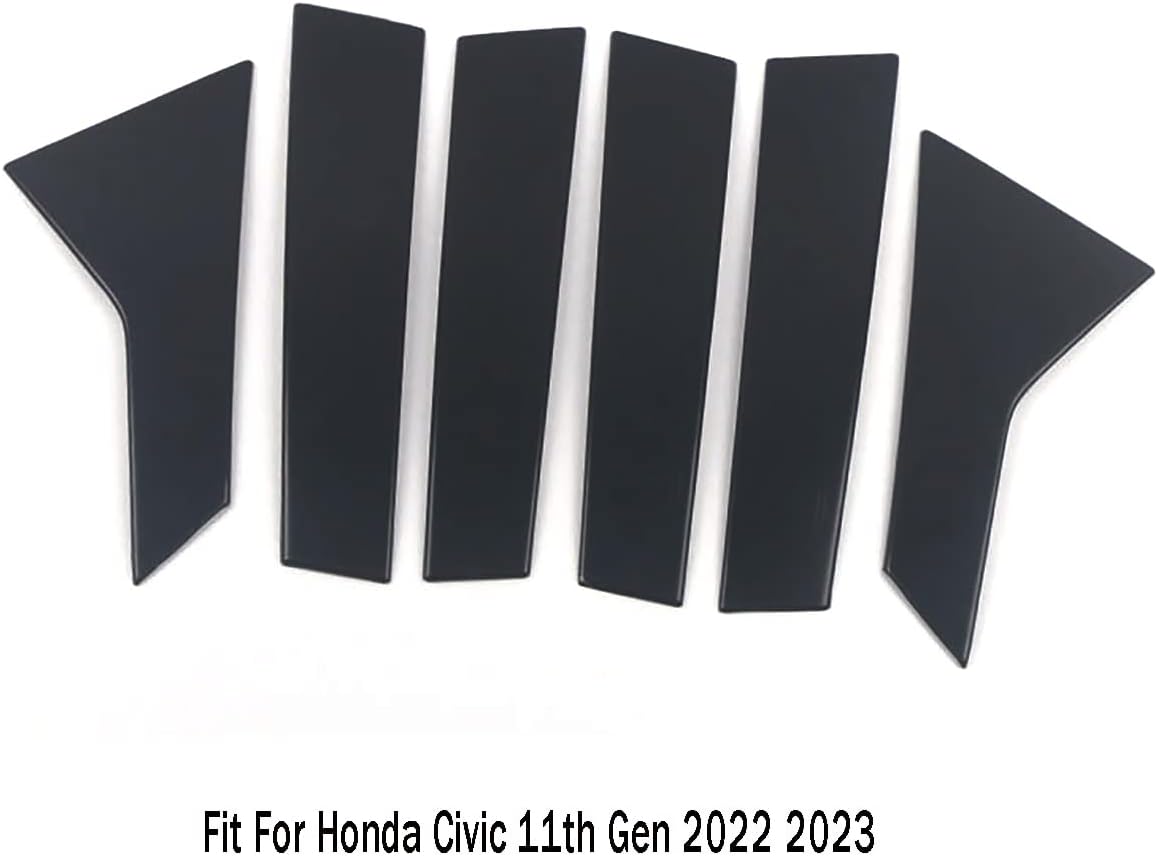 Car Accessories Fit for Honda Civic 11th Gen Saden 2022 2023 2024 2025 Pillar Post Side Door Window Cover Trim （ Black ABS 6 PCS