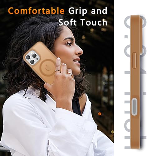 Image of LATVIN for iPhone 16 Pro Max Case, Magnetic Phone Cover, Compatible with MagSafe, Military Grade Protection, Translucent Matte Frosted Back, Desert