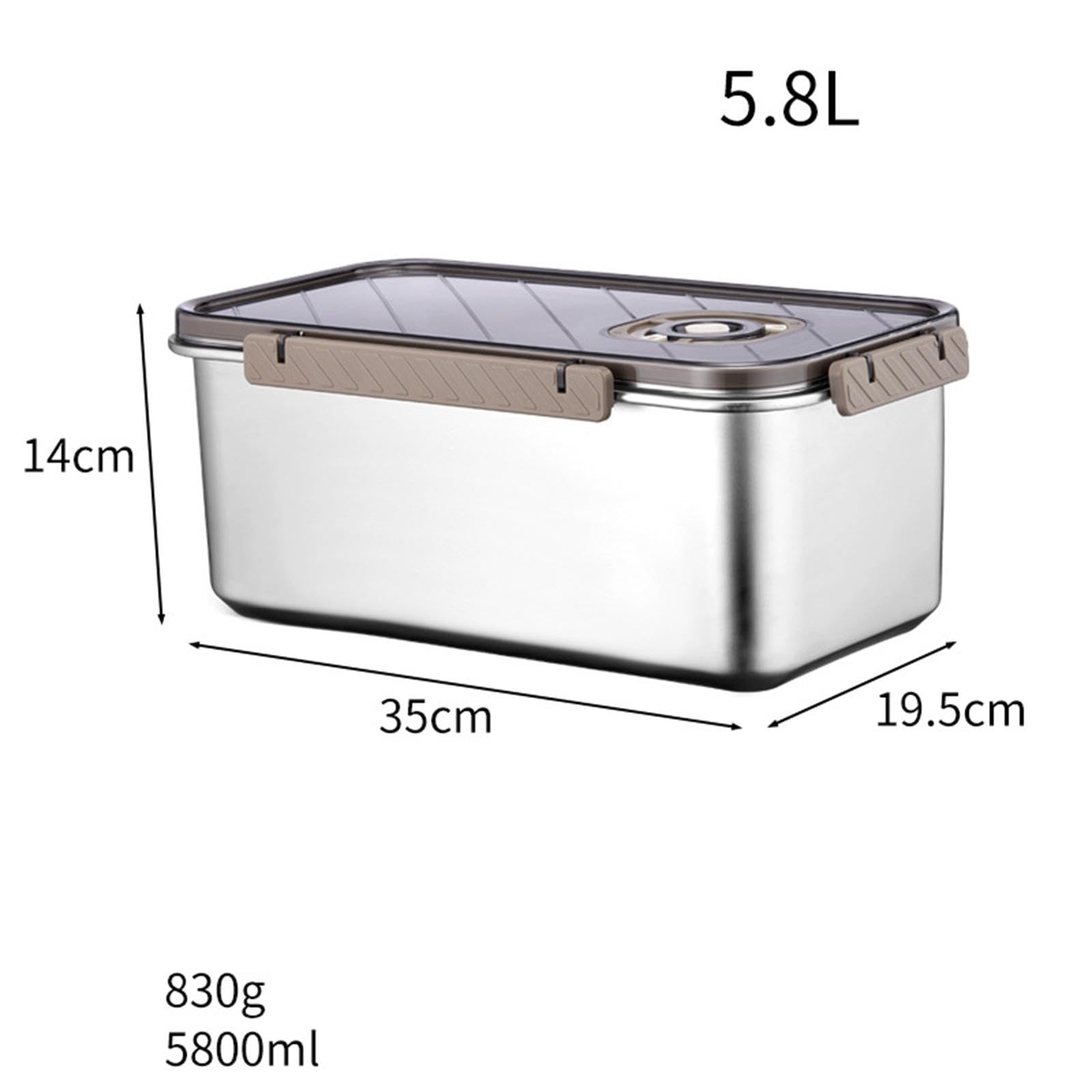 Caja de Almacenamiento de Alimentos, Caja de Almacenamiento de Alimentos, Organizador para Nevera con Tapa, Contenedor de preparación para encimera, Multi, 3,5 L (Multi 5,8 L)