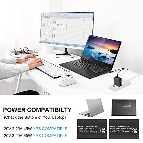 Charger For Lenovo Laptop Computer 65W 45W Round Tip Power Supply Ac Adapter For Lenovo Ideapad 330-14, 330-15, 330-17, 510-15, 330S-14, 330S-15 Lenovo Flex 6-14 Laptop Charger #TOP5