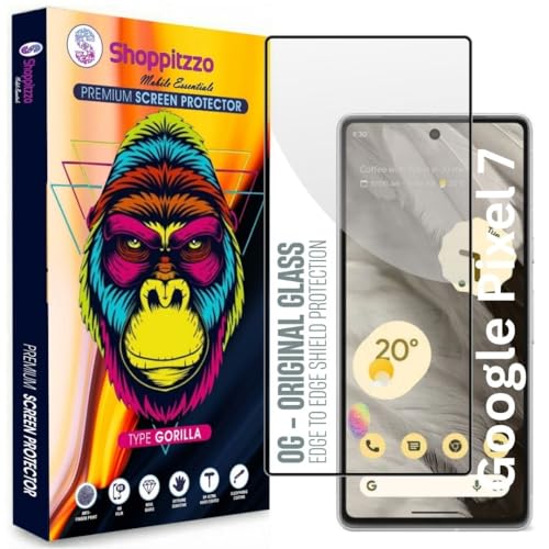 Image of Military Grade-Gorilla Tempered Glass Screen Protector-with 100% Fingerprint Sensor Working-Edge to Edge Full Screen Coverage-9H Hardness-With Easy Installation Kit-Black(Pack Of 1)-Compatible With Google pixel 7 (6.3 Inch)