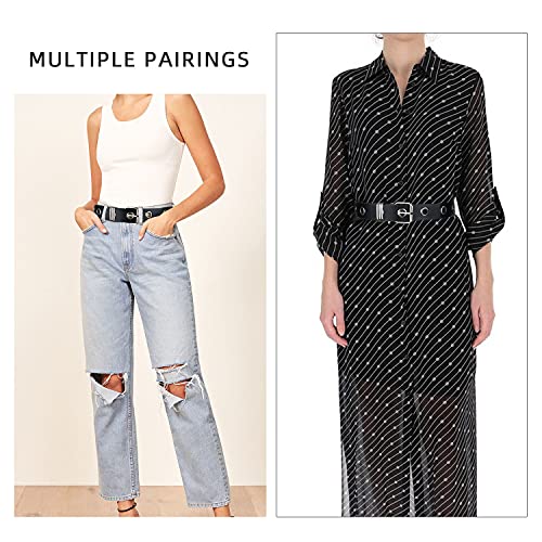 FIORETTO Grommet Leather Belt with Detachable Chain Women Men Punk Rock Waist Belts for Jeans Pants3