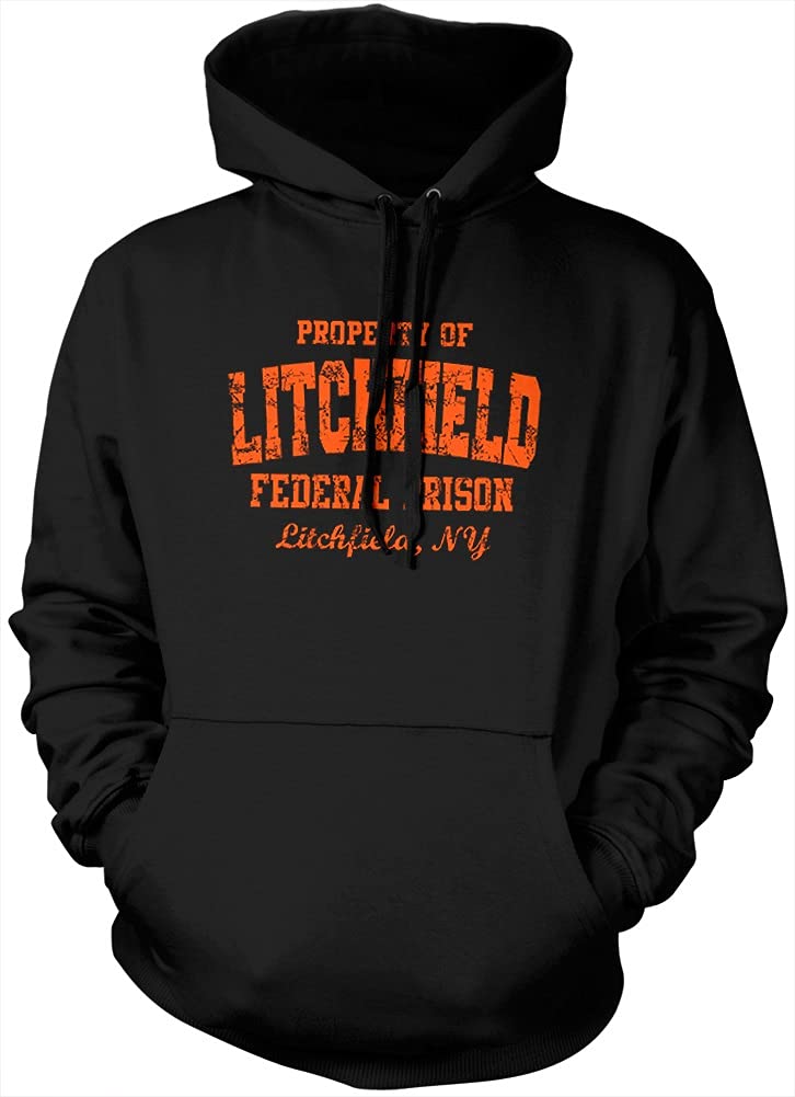 Hotscamp Boys Black Litchfield Federal Prison Orange Unisex Hoodie - XX-Large