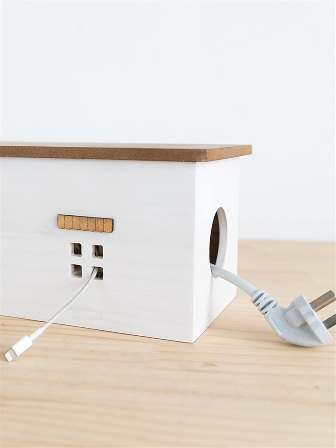 Cable Management Box Cable Storage Box Wooden Hidden Cable Protector Creative TV Computer Cable and Power Strip Storage Box Home Office Line Management Cable Cords Organizer Boxes (Color : Style 2