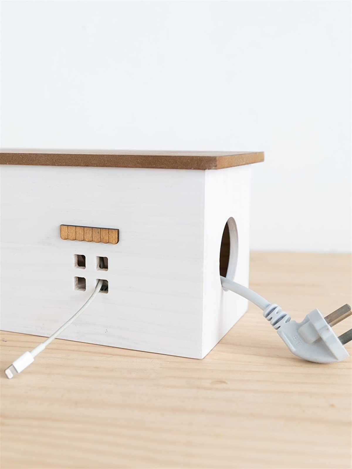 Kabelmanagement-Box Kabelaufbewahrungsbox Versteckter Kabelschutz aus Holz Kreative TV-Computerkabel und Steckdosenleiste Aufbewahrungsbox Home Office Line-Management-Kabelbox Kabelaufbewahrungsbox