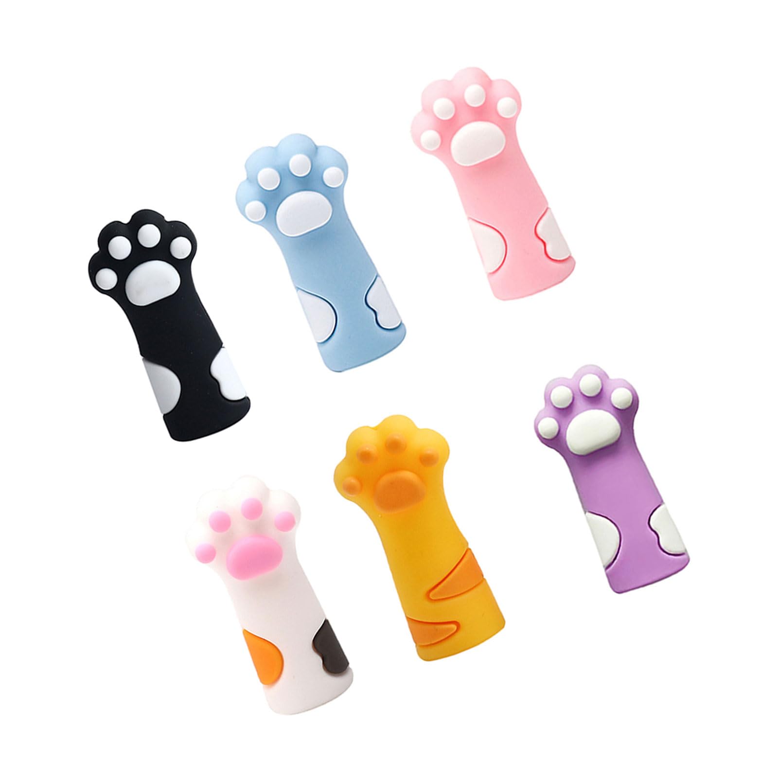 Yilingjc Pencils Caps,6pcs Pencils Toppers Chewing-proof Cat Paw Pencil Tip Protector Pencil Extender Holder for Kid Student Class Reward