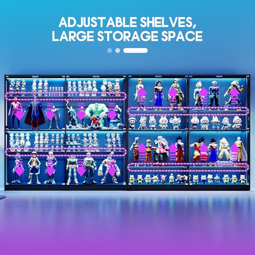 Image of AMERLIFE 75-Inch RGB Display Cabinet with Glass Shelves