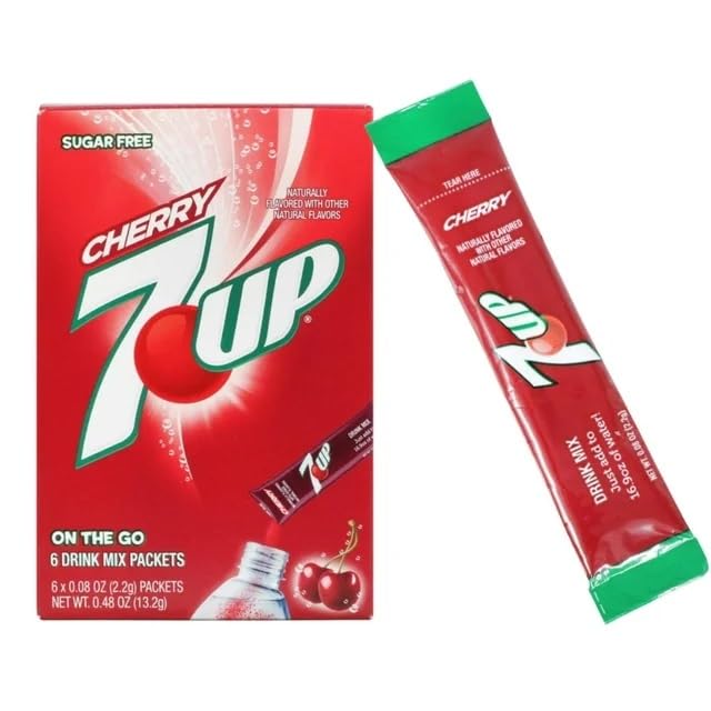 7 UP Delicious And Refreshing Cherry Flavour Drink Mix Powder With Sugar Free Each 2.2g (Pack Of 6)