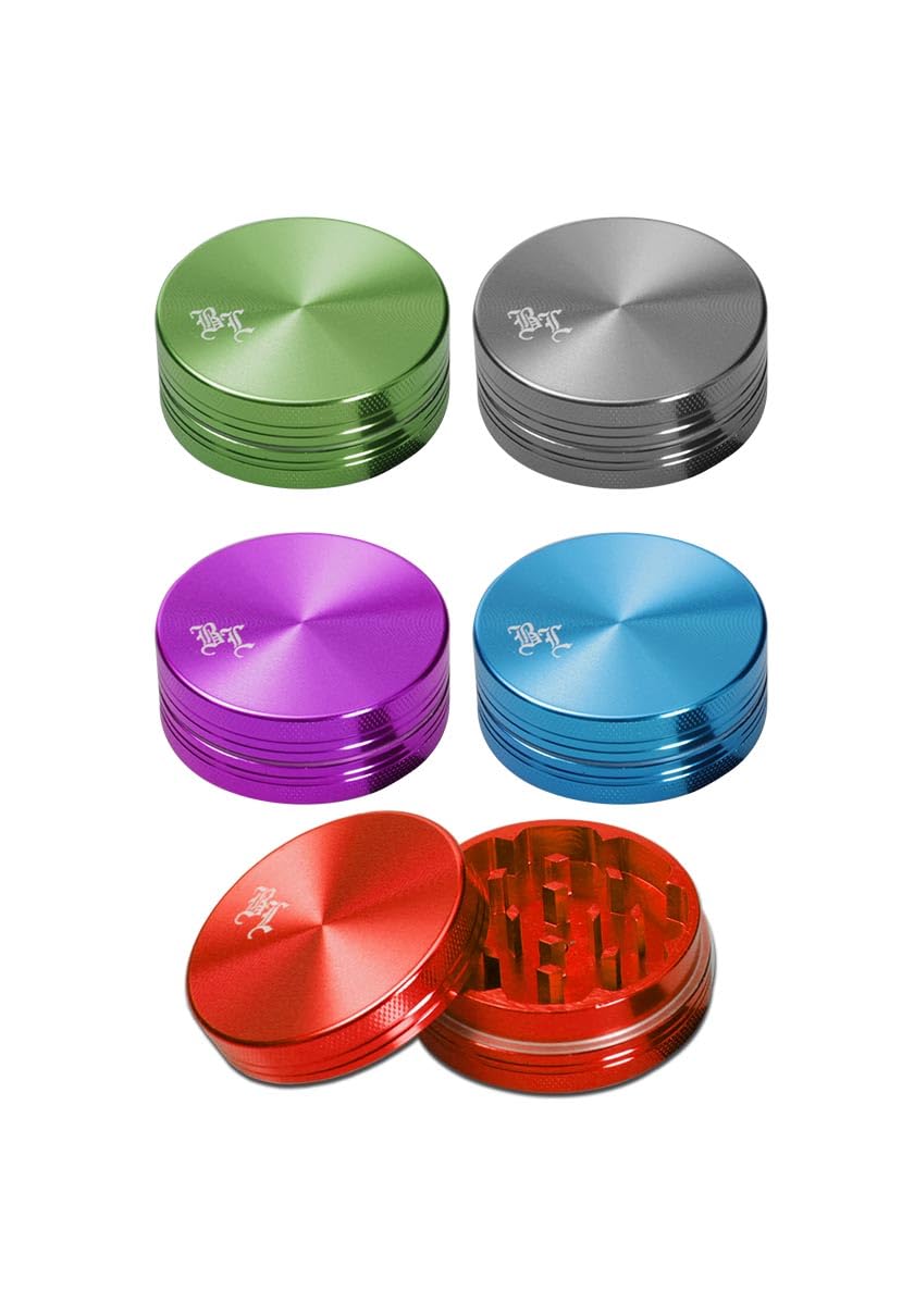 CNC Alu Grinder Black Leaf in alluminio mulino frantoio 2 pezzi Ø40 mm Patchouliworld Durchmesser: Ø40mm argento