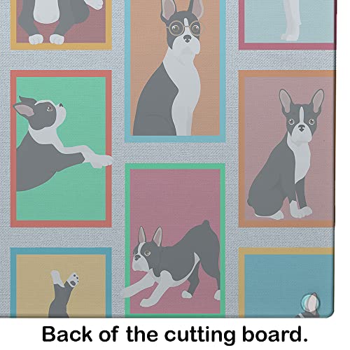 Tabla de Cortar Decorativa de Vidrio Templado con Diseño de Boston Terrier, Grande, para Preparación de Alimentos y Servir, Rectangular miniatura 5