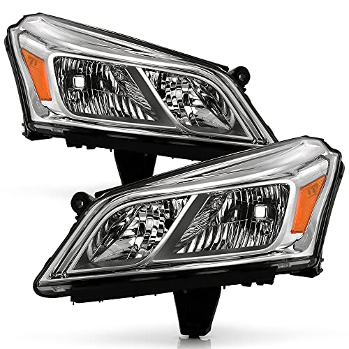 ACANII - For 2013 2014 2015 2016 2017 Chevy Traverse Chrome Housing Factory OE Style Headlights Headlamps Set Left+Right