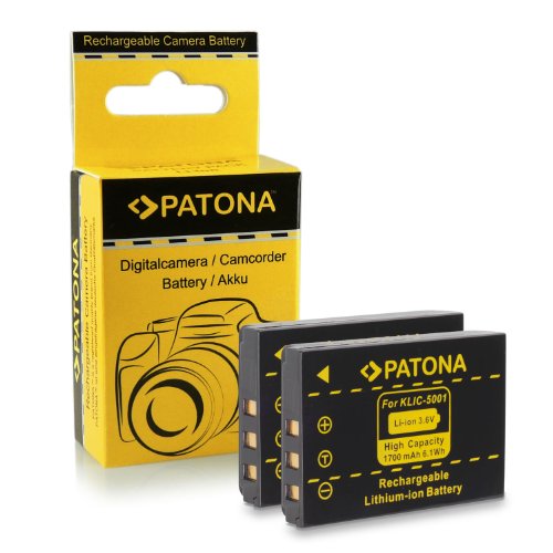 PATONA 2x Batteria Klic-5001 Compatibile con Kodak...