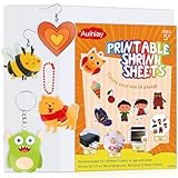 Auihiay 36 Pieces Printable Shrink Plastic Sheets, Shrink Films Papers for Inkjet Printer, Kids DIY Shrinky Paper Art for Easter Decorations and Mothers Day Gifts, 8.3 x 11.6 inch / 21 x 29.5 cm