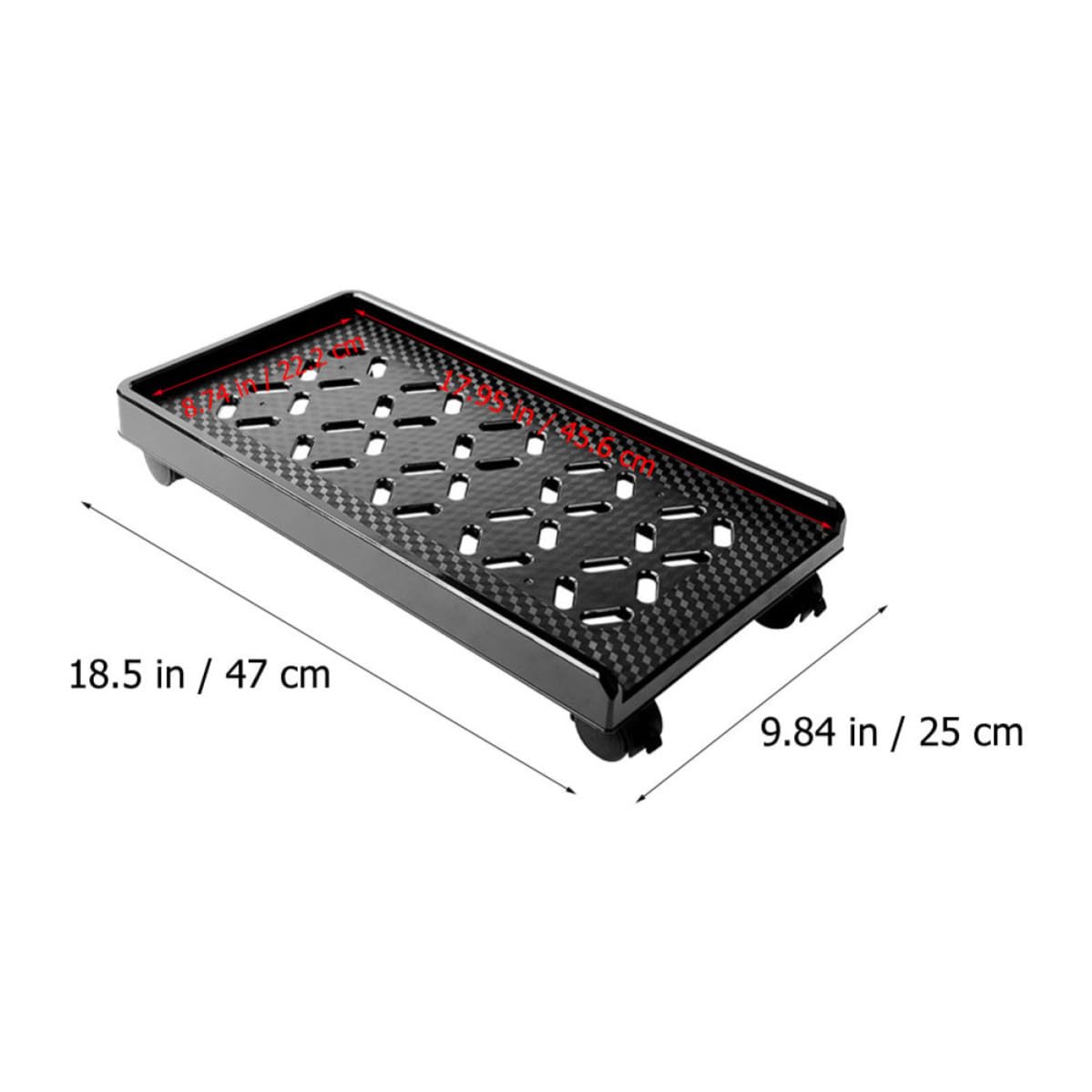 VANZACK Soporte Rodante y Columna Reforzada para CPU con Diseño de Esquinas Redondeadas y Ruedas con Freno, Base de Abs con 5 Orificios Radiantes para Oficina