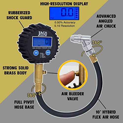 JACO ElitePro Digital Tire Pressure Gauge - Professional Accuracy - 100 PSI - Image 5