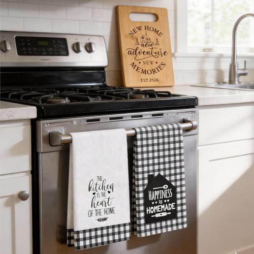 Set de tabla de cortar de bambú con 2 paños de cocina miniatura 3